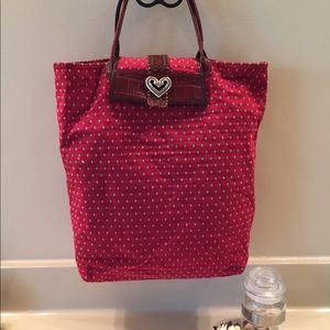 Brighton Collectibles  Red Linen Fold Up Tote